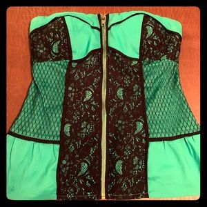 Rampage Lace detailed strapless top